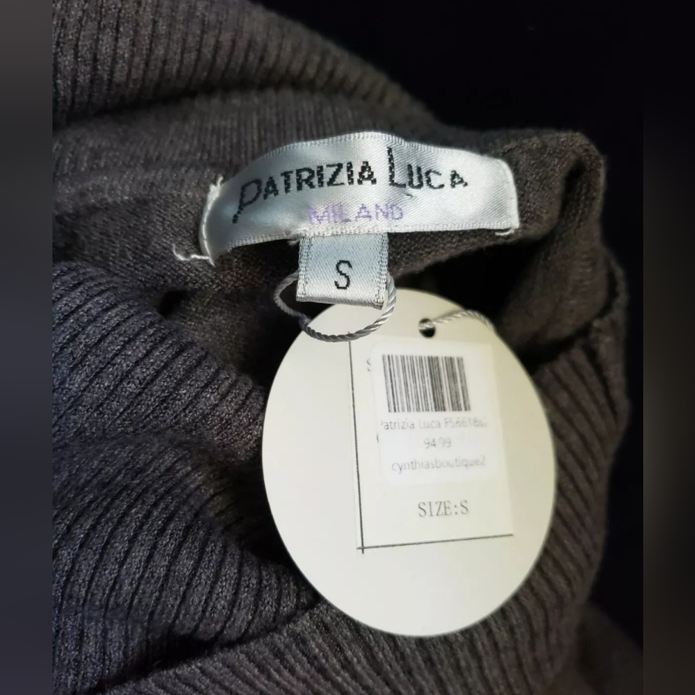 Patrizia Luca Milano Womens Size Small tunic Taupe/Gray Turtleneck Sweater Dress - Picture 6 of 6